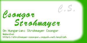 csongor strohmayer business card